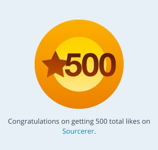 500 Likes on Sourcerer!
